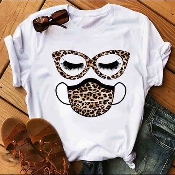 Tops - Leopard Face Mask T-Shirt